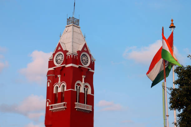 istock Chennai central railway station with Indian flag 1198618485