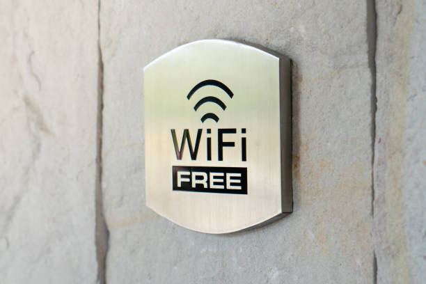 istock Metal WIFI sign in the hotel 1198618727