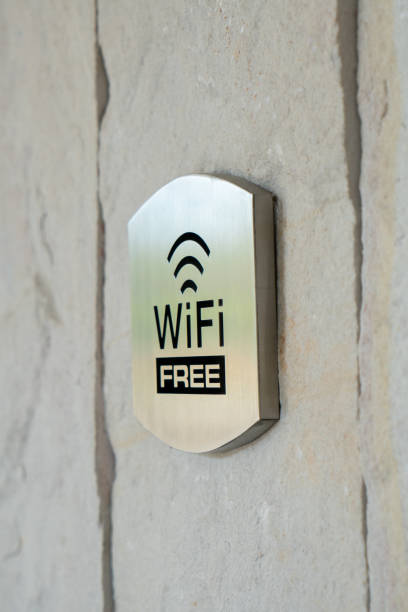 istock Metal WIFI sign in the hotel 1198618743