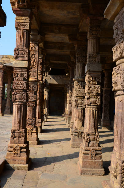 istock Columns in the ancient temple in India 1198620646