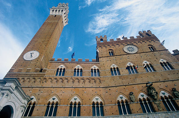 Tuscany Siena Town hall stock photo