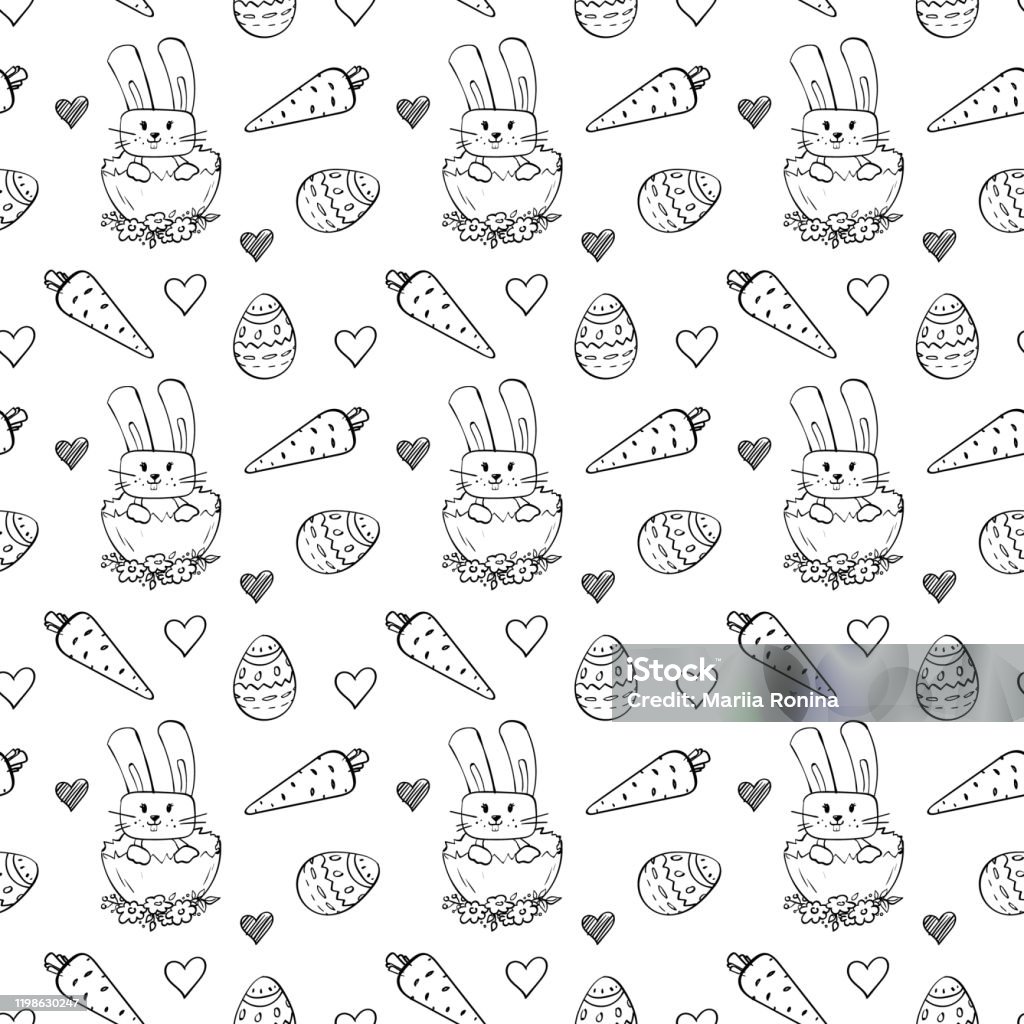 Patterned Line Easter Easter Line Patterns 7 Stock Illustration - Download Image Now - Animal ...