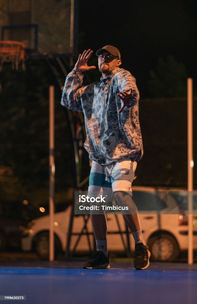 Hip Hop Dancer Performing Stock Photo - Download Image Now - Night