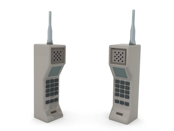 istock 3D Rendering of two retro cellphones 1198633238