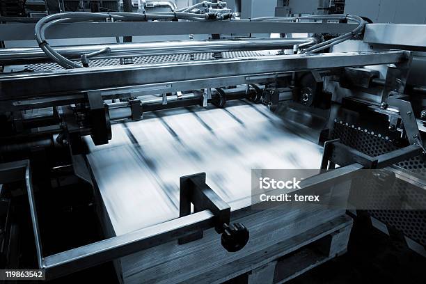 Modern Printing House Stock Photo - Download Image Now - Printing Press, Printing Plant, Printing Out