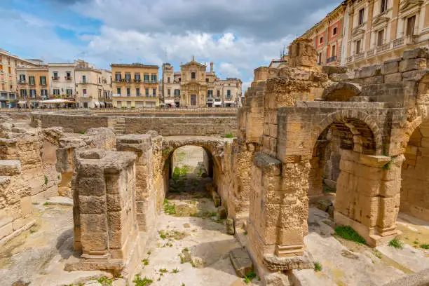 Roman Amphitheatre in Lecce, Puglia (Apulia), southern Italy.