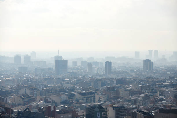 istock Misty view of Barcelona from above 1198636520