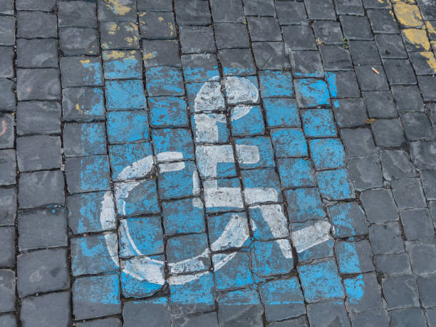 istock Handicap parking on the road in Rome, Italy 1198636646