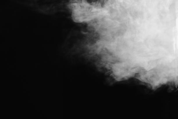 テクスチャーされた白い煙の背景 - wispy smoke steam swirl ストックフォトと画像