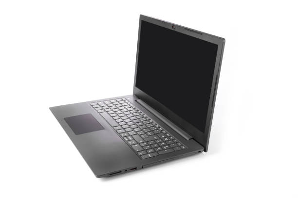 istock Modern slim laptop on a white background 1198638615