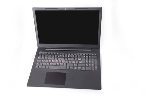 istock Modern slim laptop on a white background 1198639135