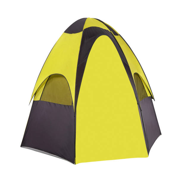 istock Yellow Tent isolated on white background 1198642328