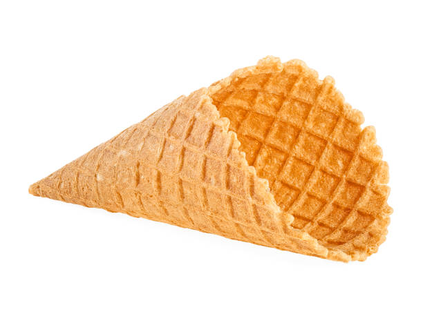 istock Sweet wafer cone isolated on a white background. Blank waffle ice cream cone. 1198643195