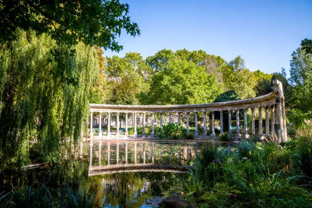 Photo of Corinthian colonnade in Parc Monceau, Paris, France