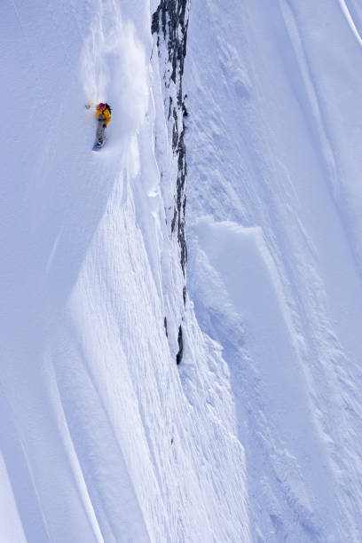istock Snowboarder turning in deep powder in Alaska. 1198650450