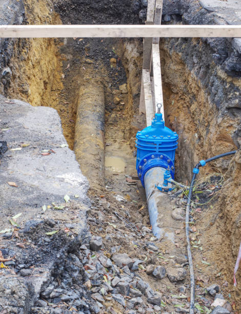 istock Building of underground shaft for setting valve on water pipe 1198650727