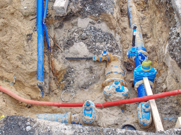 istock Building of underground shaft for setting valve on water pipe 1198651462