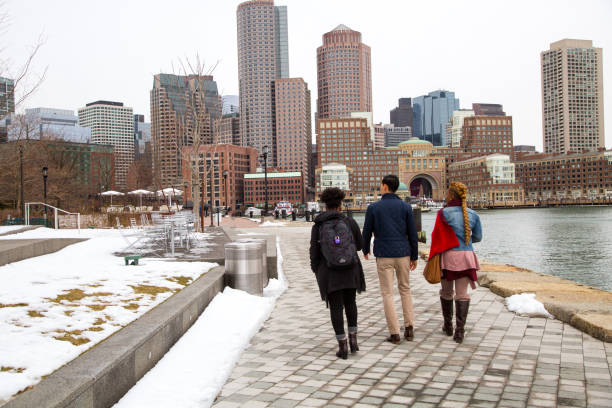 Mixed group of people in Boston