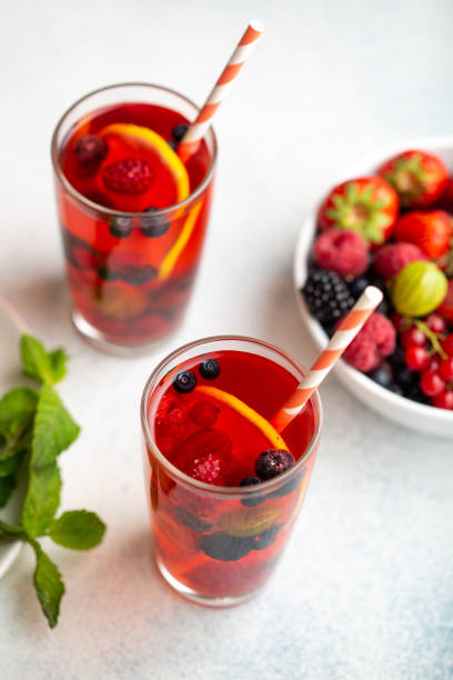 istock Fresh summer berry drink with lemon and mint. 1198659146
