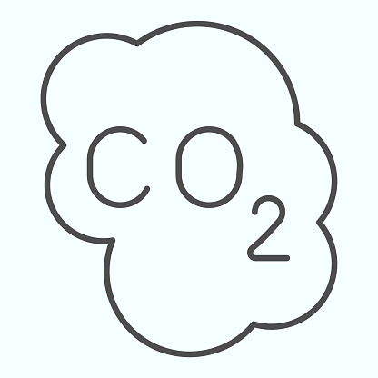  Ilustración de Icono De Línea Delgada De Nube De Co2 Ilustración Vectorial De Fórmula De Dióxido De Carbono Aislada En Blanco Diseño De Estilo De Contorno De Contaminación Diseñado Para Web Y