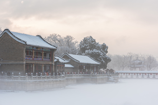 Fog in Beijing Summer Palace is very spectacular