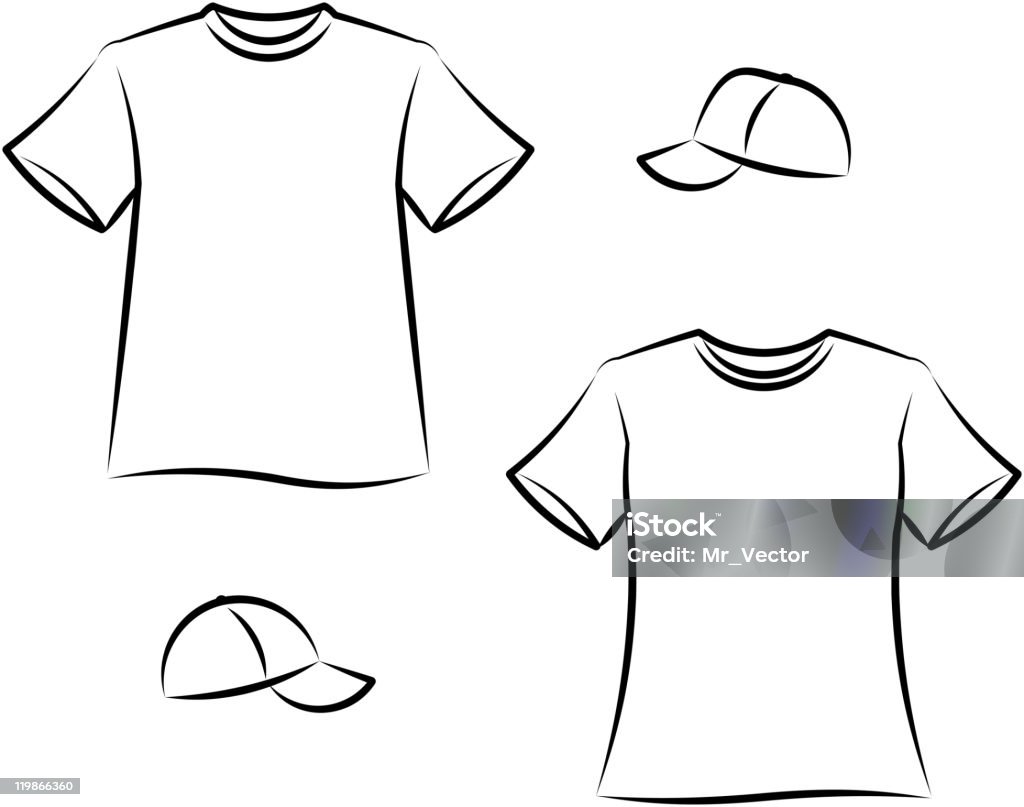 Apparel for men and women. Vector illustration  Baseball Cap stock vector
