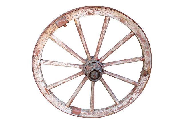 istock antique wooden wheel isolated on white 119866699