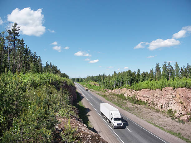 istock white truck on country highway 119866767