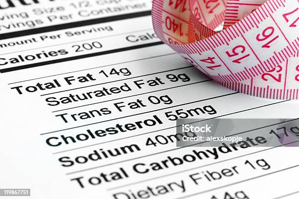 영양 정보 및 측정 테이프 0명에 대한 스톡 사진 및 기타 이미지 - 0명, 건강관리와 의술, 건강에 좋지 않은 음식