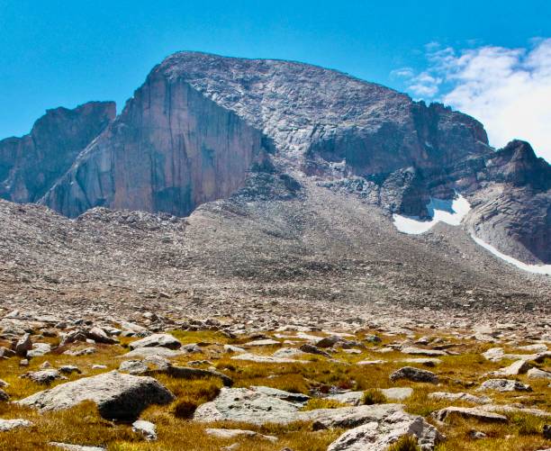 pico de longs, parque nacional da montanha rochosa - boulder lake - fotografias e filmes do acervo