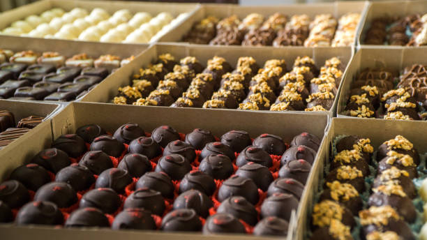 istock Assortment of chocolate covered cookies 1198690805