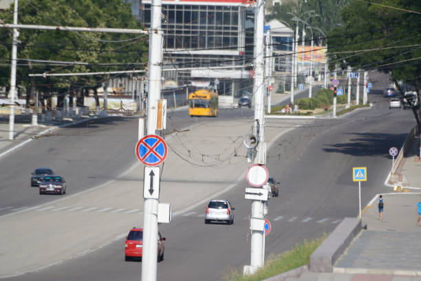 istock Almost empty road view of the city 1198692013