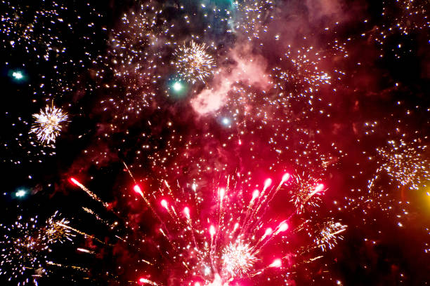 istock Fireworks in the sky. Chinese new year celebration. 1198694162