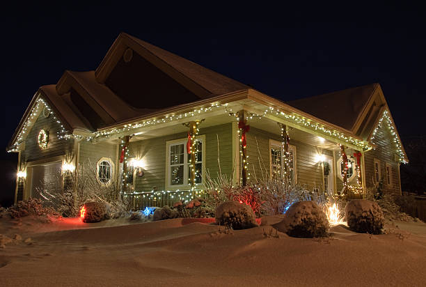 istock Christmas House with lights 119869611