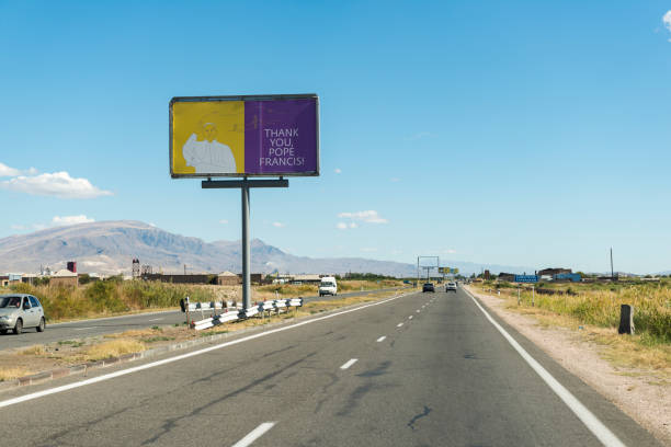 A billboard on a highway in Armenia thanks Pope Francis for his June 2016 visit to the landlocked nation.