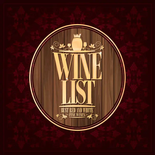 Vector illustration of Vintage menu wine list best red and white fine wines