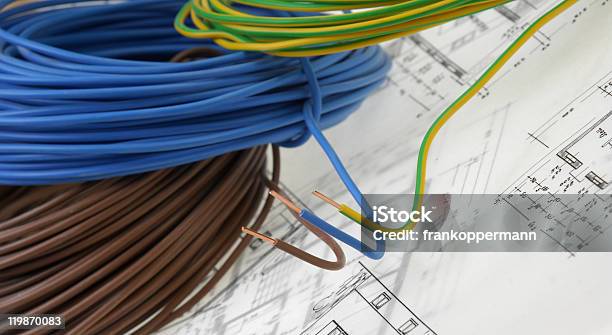 Architektonische Zeichnung Stockfoto und mehr Bilder von Elektrizität - Elektrizität, Fertighaus, Architekturberuf