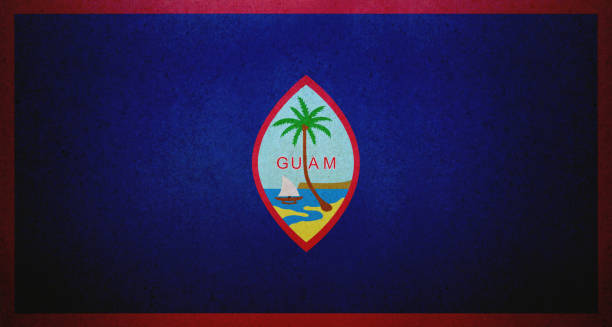 Flag of Guam printed on a paper sheet.
