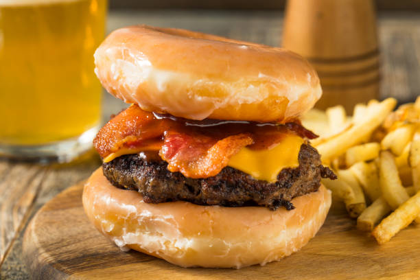 istock Homemade Donut Cheeseburger with Fries 1198705200