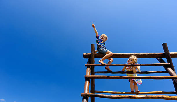 Girls having fun at the playground