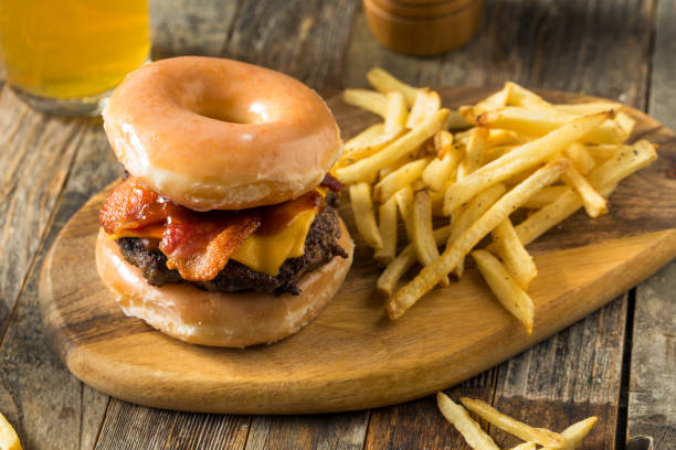istock Homemade Donut Cheeseburger with Fries 1198705413