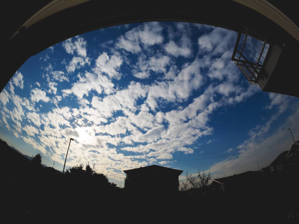 istock blue sky with clouds, urban skyline 1198707949