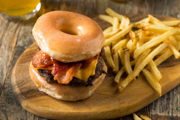 istock Homemade Donut Cheeseburger with Fries 1198708398