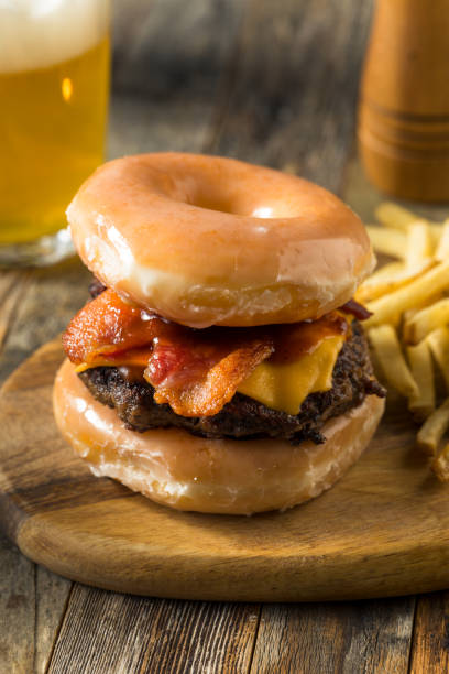 istock Homemade Donut Cheeseburger with Fries 1198709463