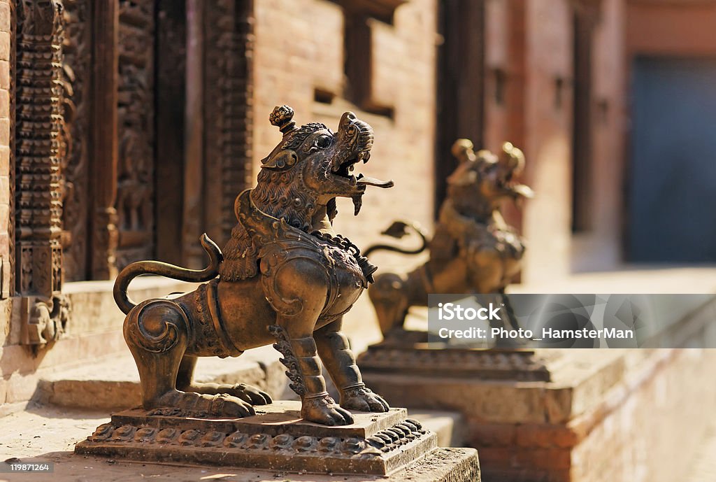 Estátua de Leão monstro, Bhaktapur, Nepal - Royalty-free Animal Foto de stock