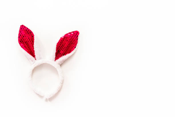 istock Easter bunny ears headband on a white background. 1198713577