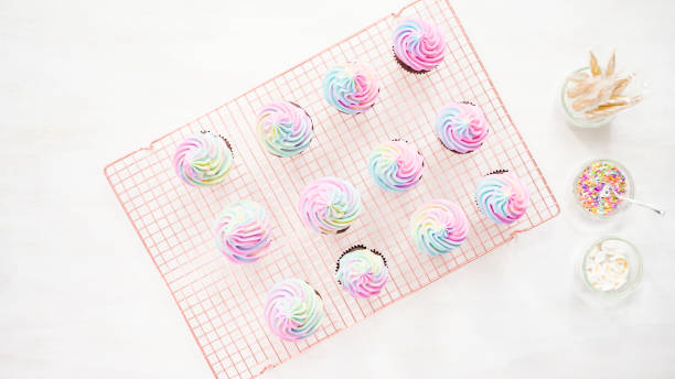 istock Frosting unicorn chocolate cupcakes 1198714481