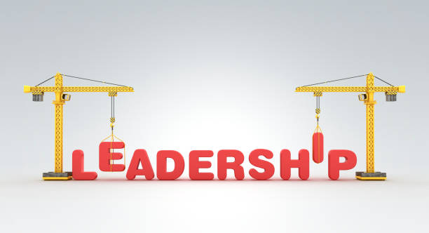 istock Tower Crane with LEADERSHIP Word - 3D Rendering 1198714825