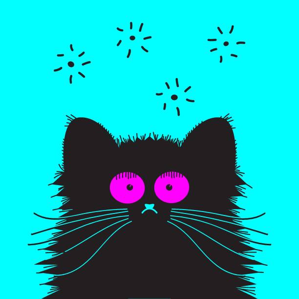 illustrazioni stock, clip art, cartoni animati e icone di tendenza di divertente faccia da discoteca per gatti - dance fever
