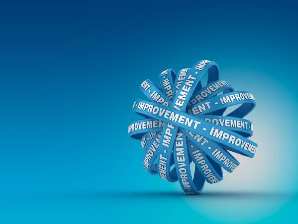 istock Circular Ribbons with IMPROVEMENT Word - 3D Rendering 1198716351